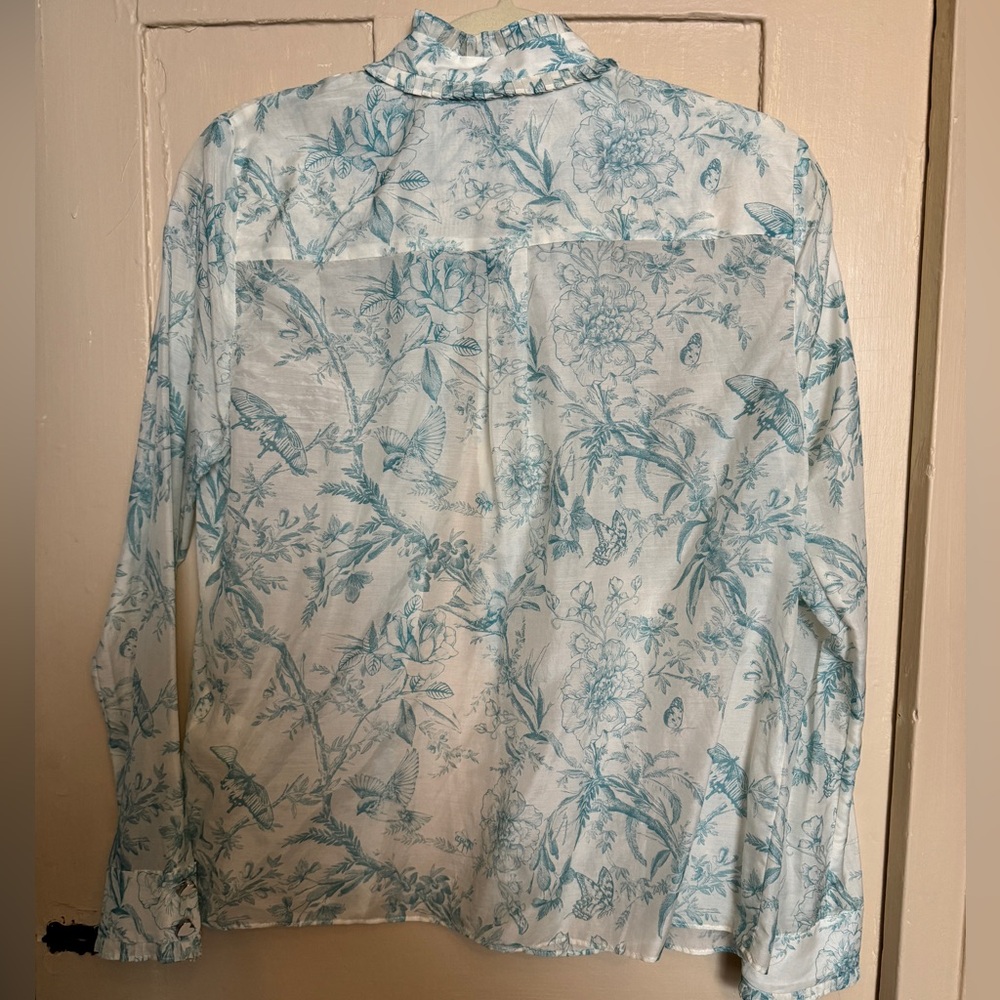 ALICE + OLIVIA NWOT Kurt Ruffled Pin-tuck Blouse - Picture 6 of 7